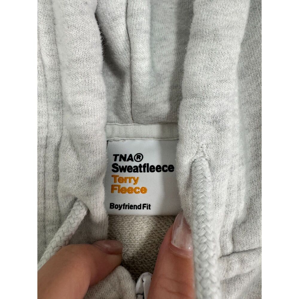 TNA Aritzia Sweatfleece Terry Fleece Boyfriend Zip Hoodie XS Gray - Picture 3 of 6